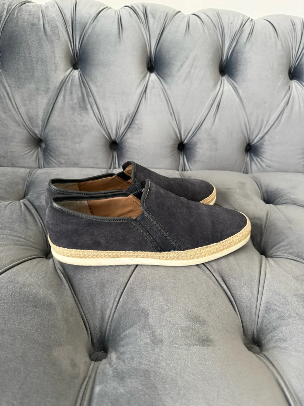Vince Chalmers Men’s Coastal Navy Suede Slip-On Espadrilles Size 9
